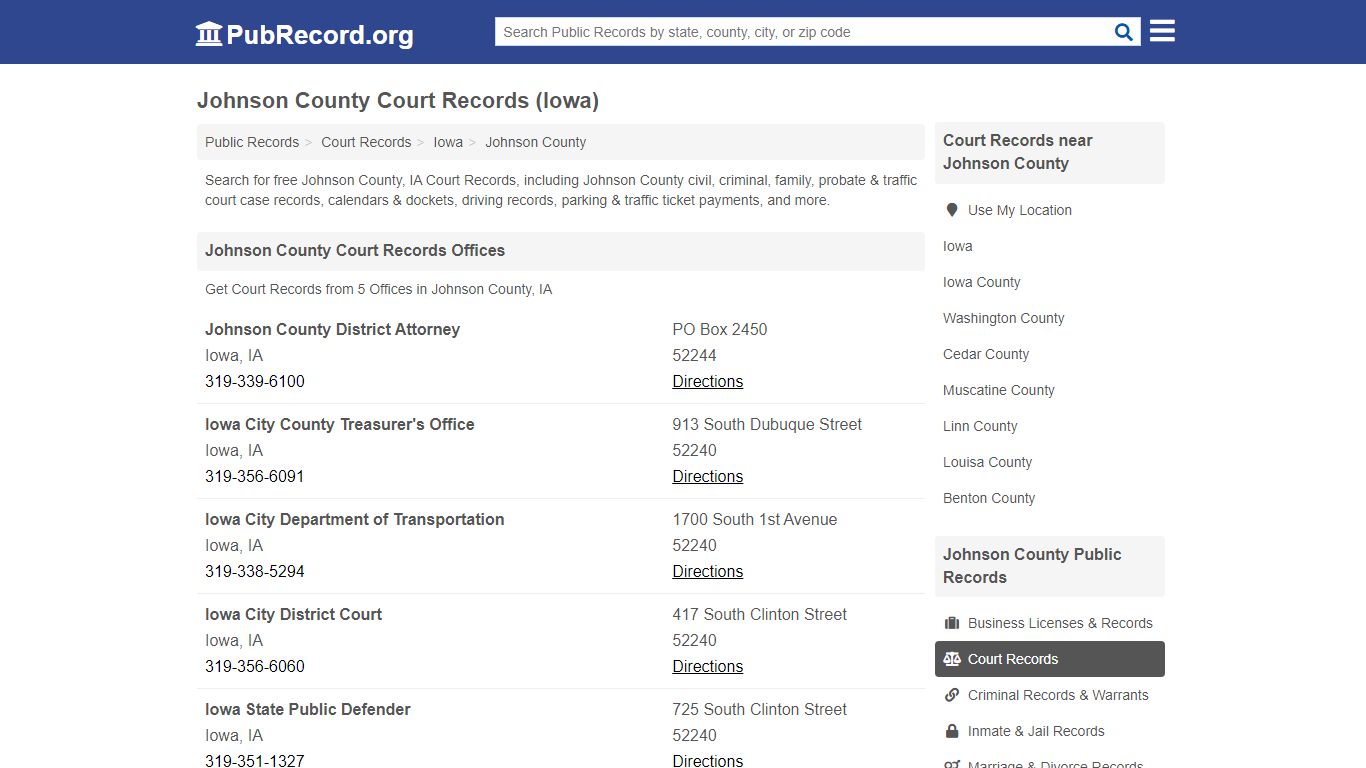 Free Johnson County Court Records (Iowa Court Records) - PubRecord.org